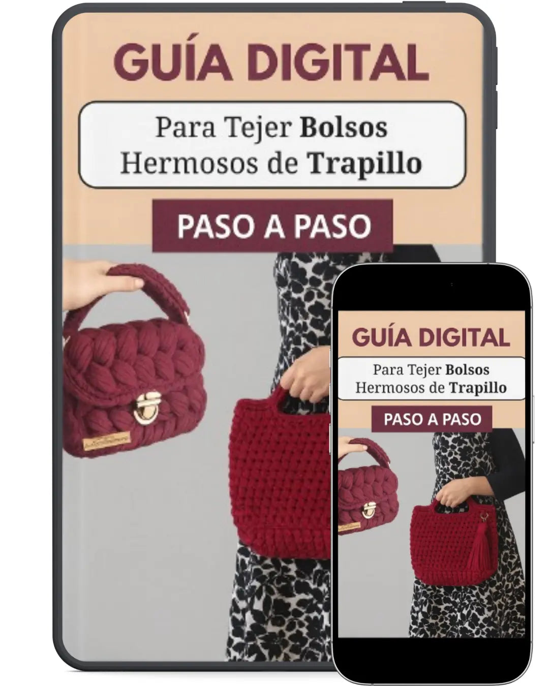 Guía Digital para Tejer Bolsos de Trapillo + 8 Bonos Incluidos – guía digital para hacer bolsos y otros artículos de trapillo